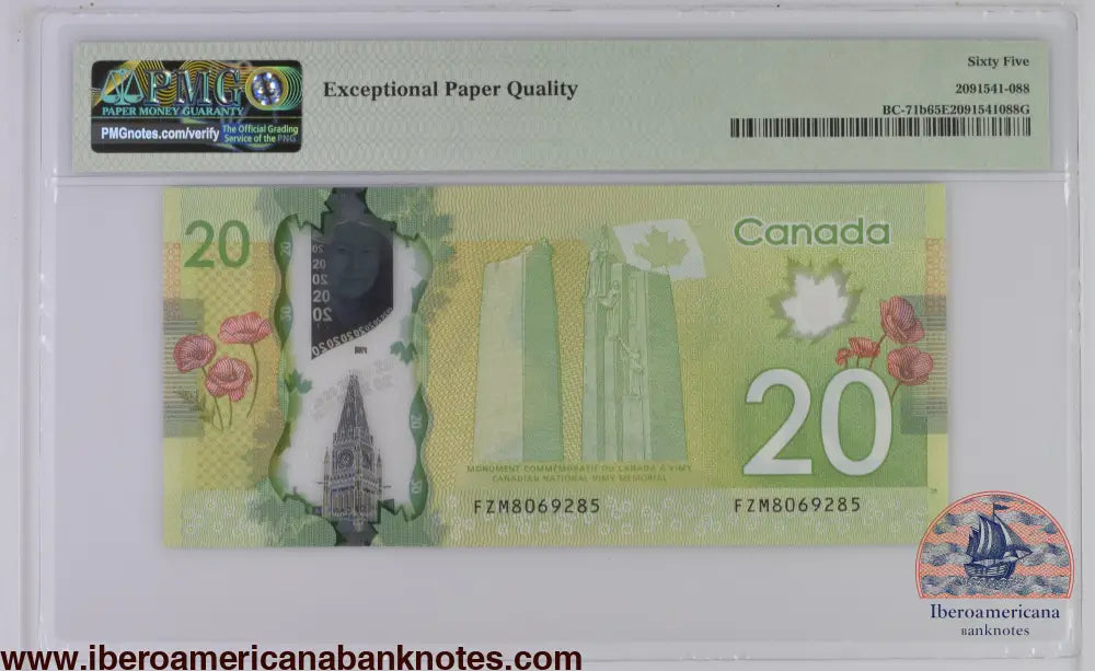 Canada 2012 BC-71b PMG Gem UNC 65 EPQ 20 Dollars