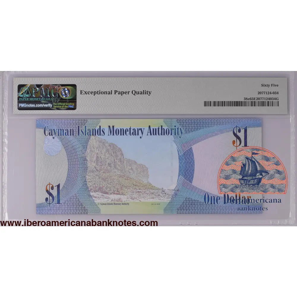 Cayman Islands 2014 P-38e PMG Gem UNC 65 EPQ 1 Dollar
