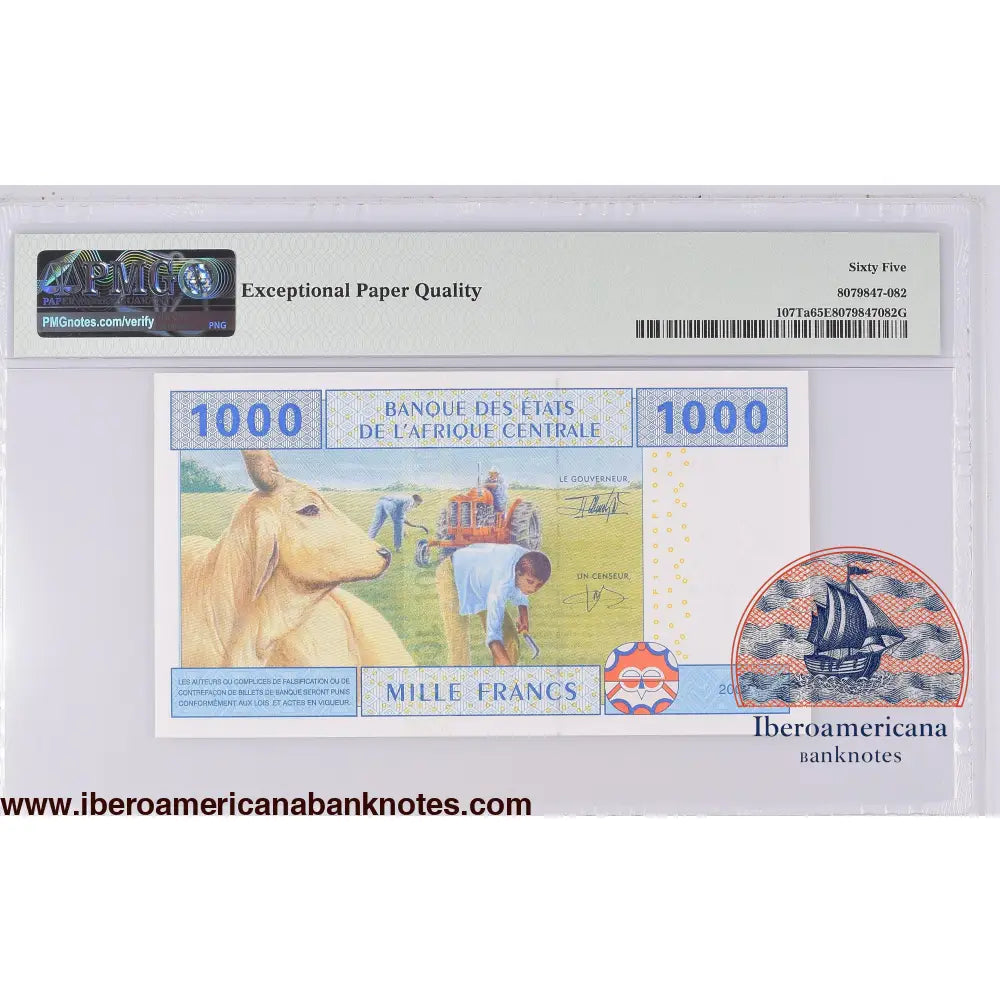 Central African States / Congo 2002 P-107Ta PMG Gem UNC 65 EPQ 1000