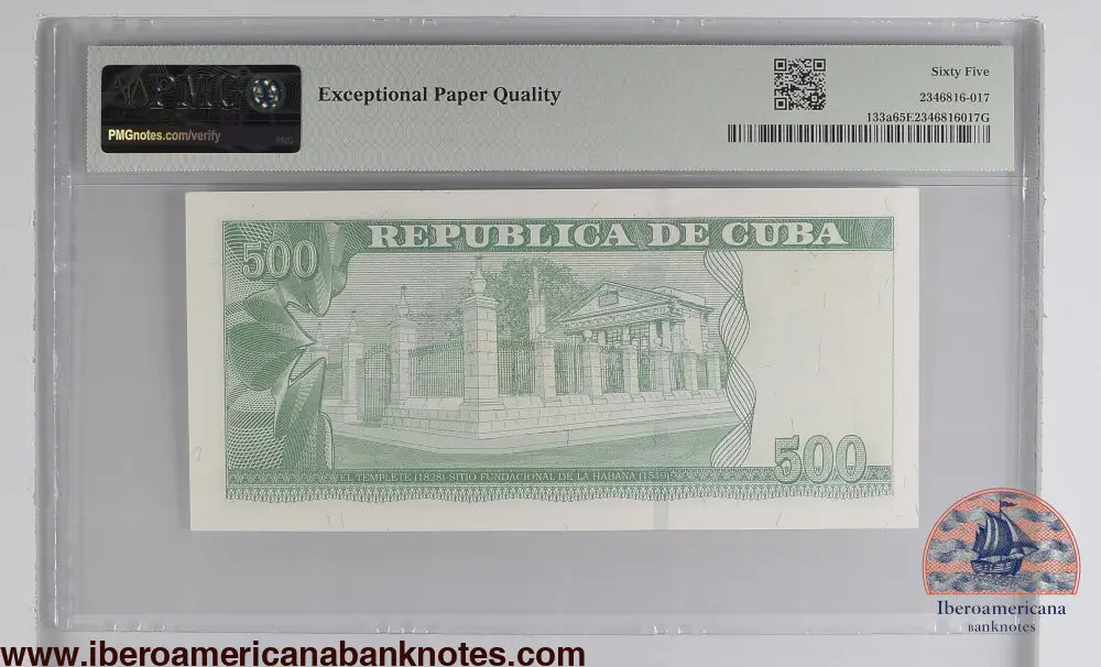 Cuba. 500 Pesos 2019 Commemorative P 133a Prefix: IC-06 Grade 65 EPQ