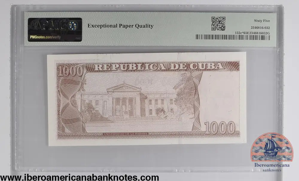 Cuba. Banco Central de Cuba 1000 Pesos 2023 Replacement P 132c* Prefix: JZ-04 Grade 65 EPQ TOP POP