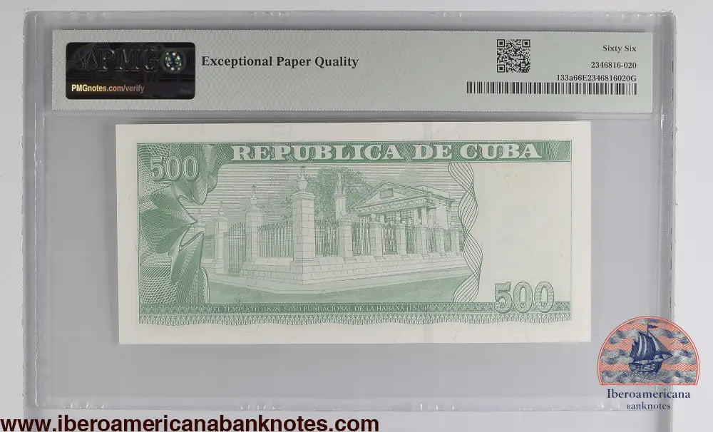 Cuba. Banco Central de Cuba 500 Pesos 2019 Commemorative P 133a Prefix: IC-06 66 EPQ