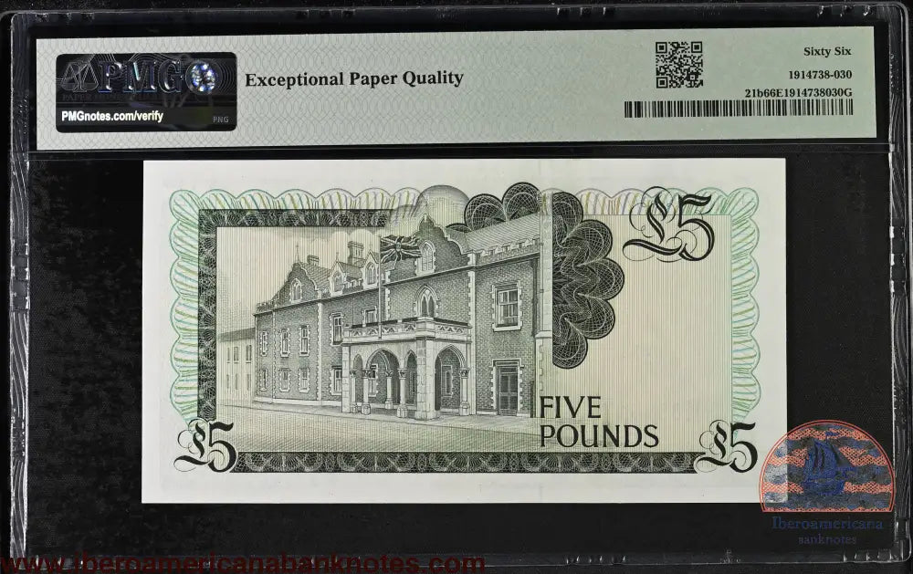 Gibraltar. 5 Pounds 1988 Elizabeth II P-21b Last Date for Type PMG 66 EPQ
