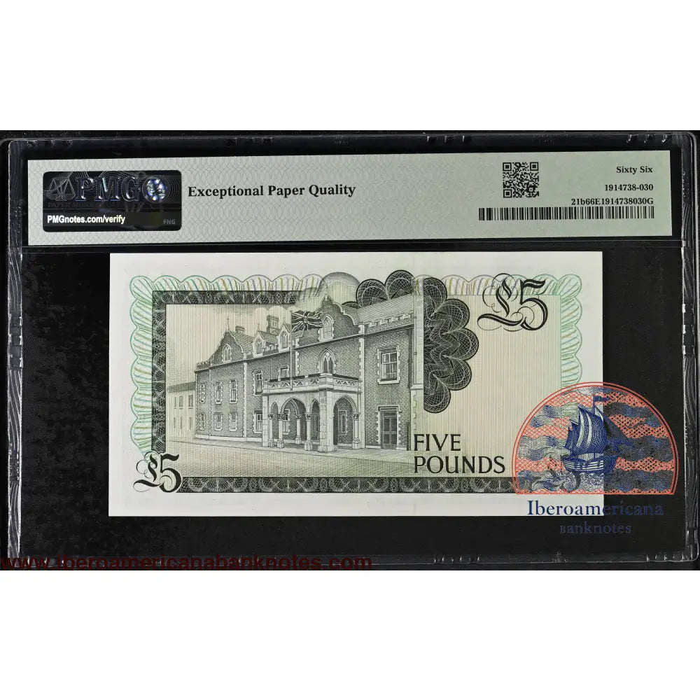 Gibraltar. 5 Pounds 1988 Elizabeth II P-21b Last Date for Type PMG 66 EPQ