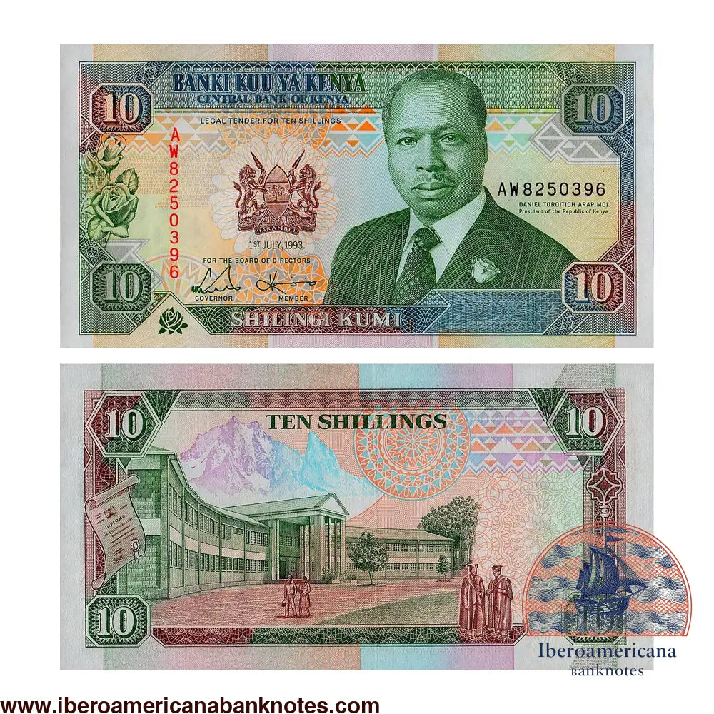Kenya 10 Shillings 1993 P24e UNC
