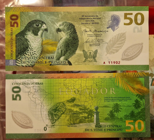 El Billete Conmemorativo de 50 Dobras de Santo Tomé y Príncipe 2026. Iberoamericana Banknotes