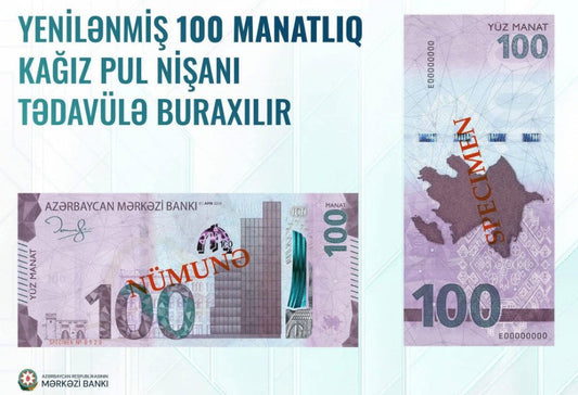 El Nuevo Billete de 100 Manats de Azerbaiyán 2026. Iberoamericana Banknotes
