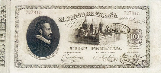 Billete 100 Pesetas 1874 Herrera Pick-3 – Compro al Mejor Precio: Tasación Gratis