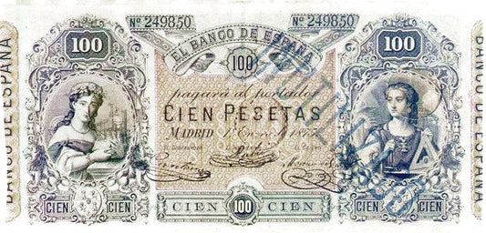 Billete 100 Pesetas 1875 Pick-8 Banco de España – Compro al Mejor Precio 2025: Tasación Gratis