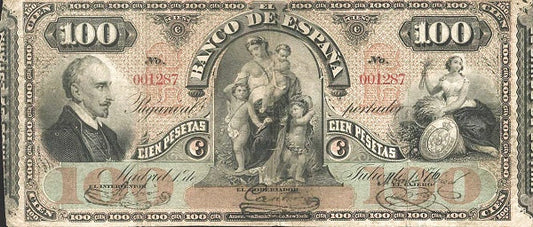 Billete 100 Pesetas 1876 Lope de Vega Pick-11 – Compro al Mejor Precio 2025: Tasación Gratis