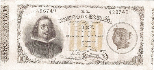 Billete 100 Pesetas 1880 Pick-21 Banco de España – Compro al Mejor Precio 2025: Tasación Gratis