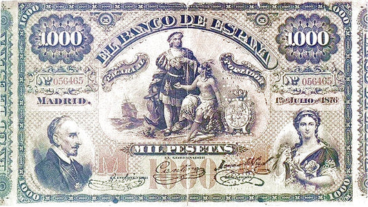 Billete 1000 Pesetas 1876 Pick-13 Banco de España – Compro al Mejor Precio 2025: Tasación Gratis