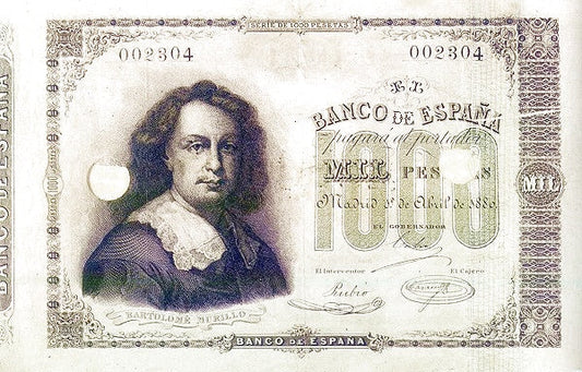 Billete 1000 Pesetas 1880 Bartolomé Murillo Pick-23 – Compro al Mejor Precio 2025: Tasación Gratis