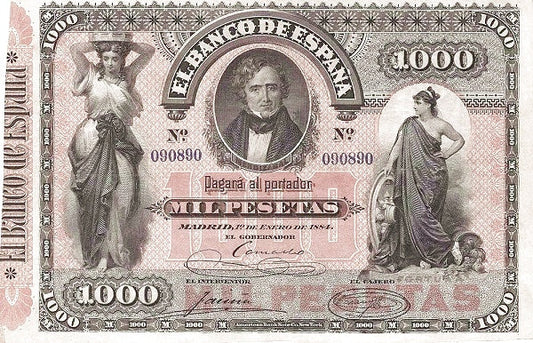 Billete 1000 Pesetas 1884 Pick-28 Juan Álvarez de Mendizábal – Compro al Mejor Precio 2025: Tasación Gratis