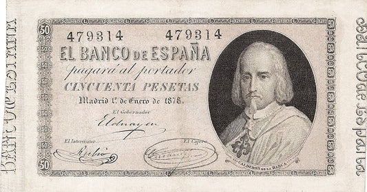 Billete 50 Pesetas 1878 Pick-14 Banco de España – Compro al Mejor Precio 2025: Tasación Gratis