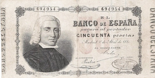 Billete 50 Pesetas 1880 Pick-20 Banco de España – Compro al Mejor Precio 2025: Tasación Gratis bh