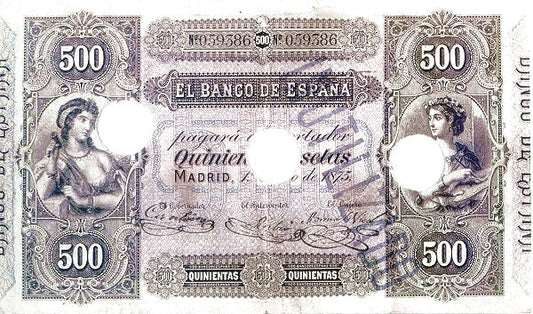 Billete 500 Pesetas 1875 Pick-9 Banco de España – Compro al Mejor Precio 2025: Tasación Gratis