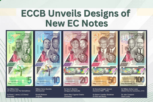 Los Nuevos Billetes del Dólar del Caribe Oriental (Eastern Caribbean) 2026, Sin la Reina Isabel II. Iberoamericana Banknotes