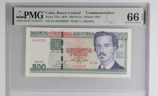 Cuba. Banco Central de Cuba 500 Pesos 2019 Commemorative P 133a Prefix: IC-06 66 EPQ