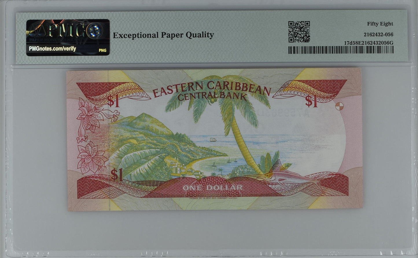 East Caribbean States / Dominica ND (1985-88) P-17d PMG Choice About UNC 58 EPQ 1 Dollar