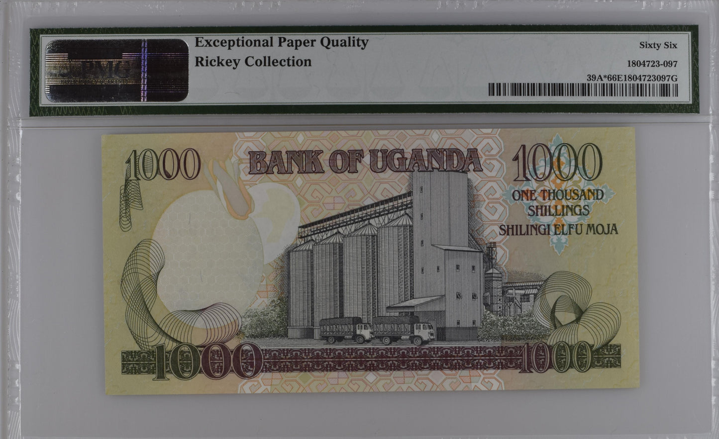 Uganda, 1000 Shillings, 2003, Replacement, P-39A, PMG66EPQ