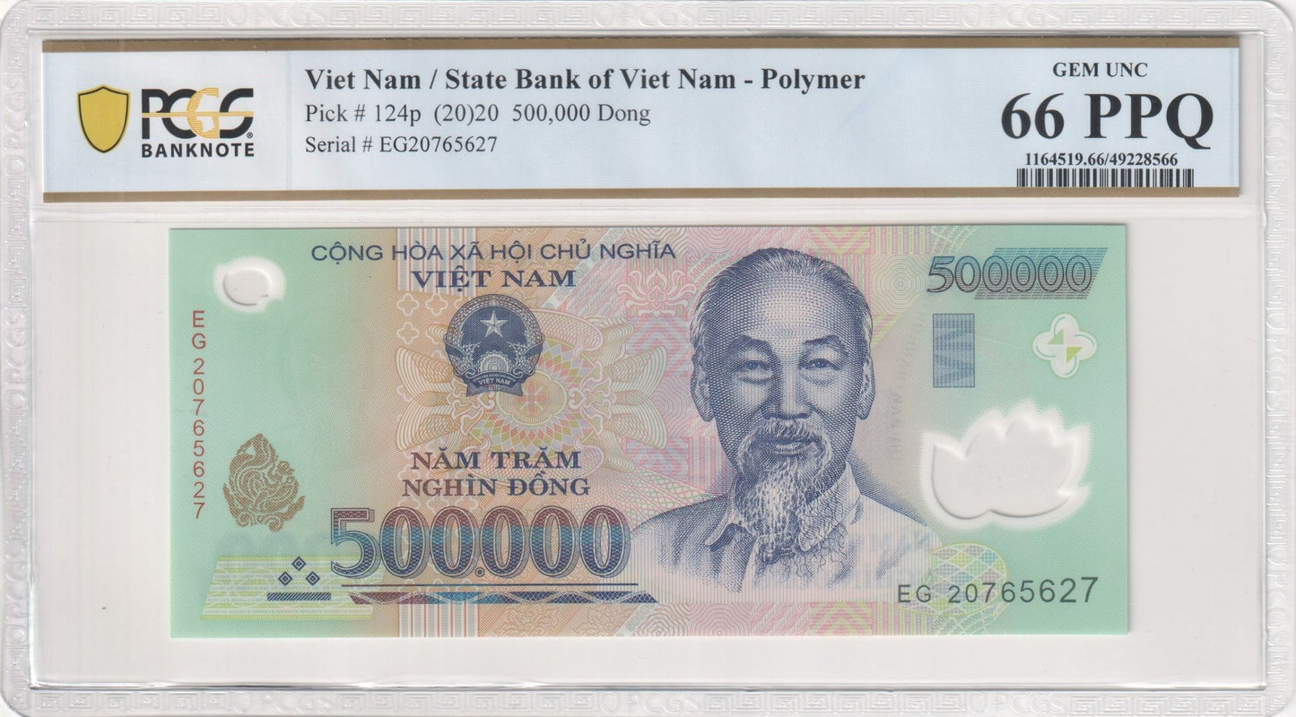 Vietnam 500,000 Dong 2020 - Pick 124p PCGS 66 PPQ