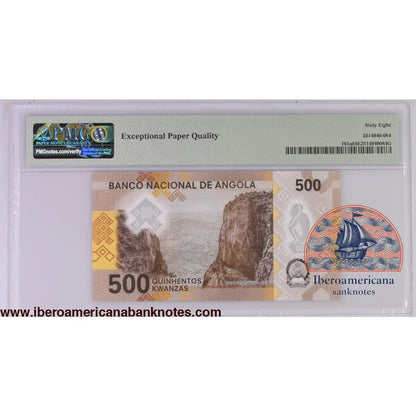 Angola 2020 P-161a PMG Superb Gem UNC 68 EPQ 500 Kwanzas