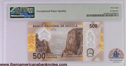 Angola 2020 P-161a PMG Superb Gem UNC 68 EPQ 500 Kwanzas
