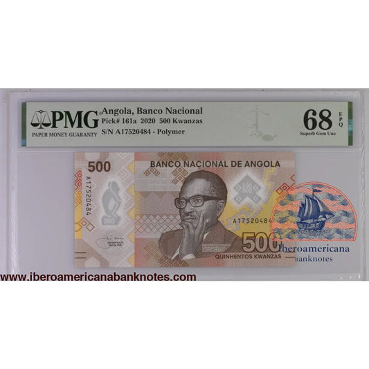 Angola 2020 P-161a PMG Superb Gem UNC 68 EPQ 500 Kwanzas