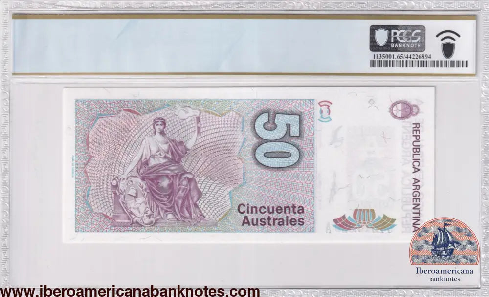 Argentina ND (1986-89) P-326b PCGS Gem UNC 65 PPQ 50 Australes