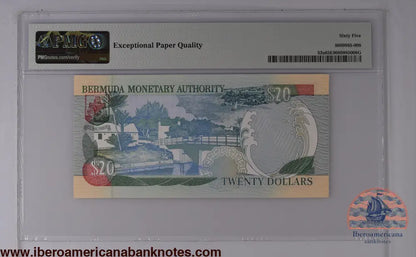 Bermuda 20 Dollars 2000 Pick 53a PMG 65 EPQ