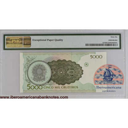 Brazil ND (1990) P-227 PMG Gem UNC 66 EPQ 5000 Cruzeiros