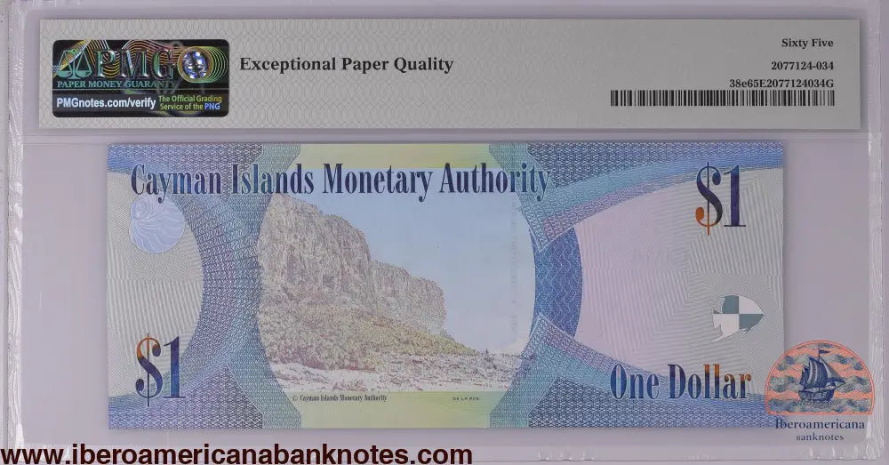 Cayman Islands 2014 P-38e PMG Gem UNC 65 EPQ 1 Dollar
