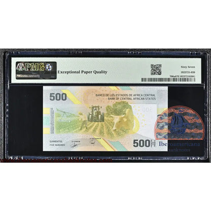 Central African States- CEMAC - 500 Francs 2020 (ND 2022) - Pick # 700a - PMG 67 EPQ