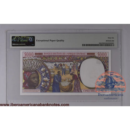 Central African States / Congo 5000 Francs 2000 P-104Cf PMG66EPQ