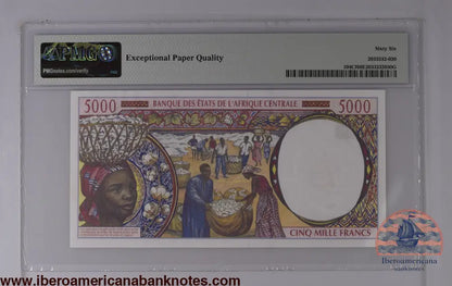 Central African States / Congo 5000 Francs 2000 P-104Cf PMG66EPQ