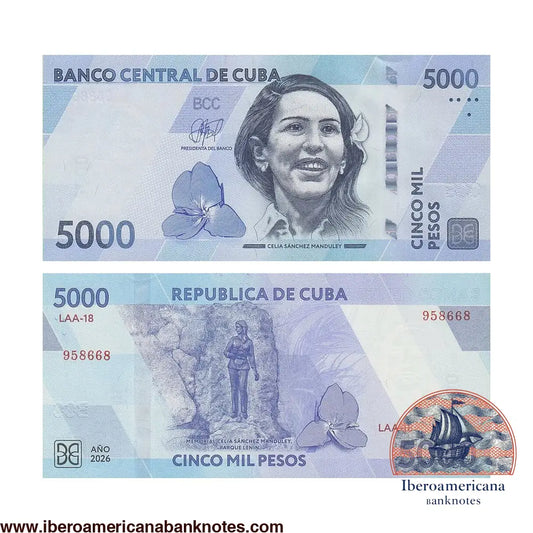 Cuba 5000 pesos 2026 UNC