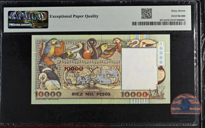 Colombia. 10000 Pesos 1994 P-437A PMG 67 EPQ