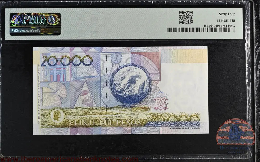 Colombia 20.000 Pesos Oro 2003 Julio Garavito P-454g PMG64