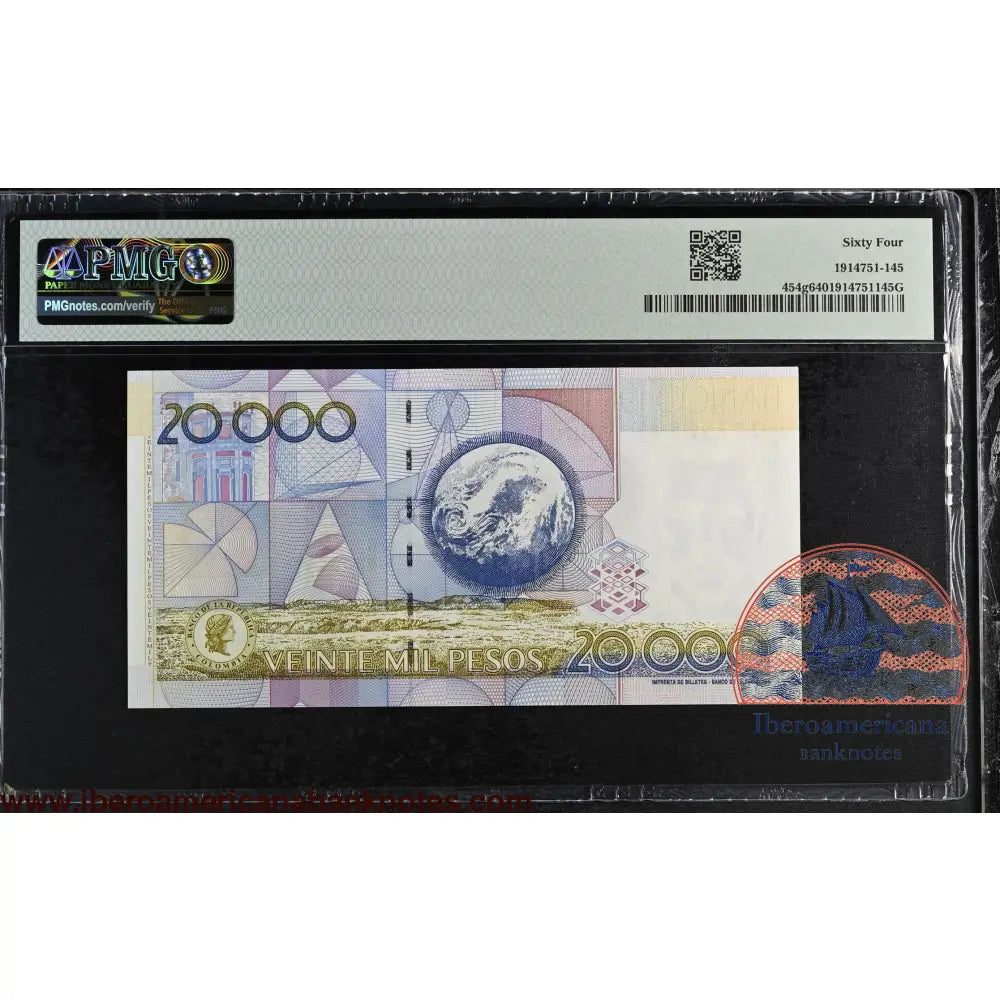 Colombia 20.000 Pesos Oro 2003 Julio Garavito P-454g PMG64