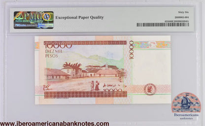 Colombia 3.8.2014 P-453t PMG Gem UNC 66 EPQ 10,000 Pesos