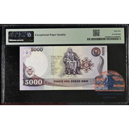 Colombia 5000 Pesos 1986 Rafael NuïÑEZ P-434a PMG66EPQ commemorative