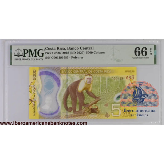 Costa Rica 2018 (ND 2020) P-282a PMG Gem UNC 66 EPQ 5000 Colones