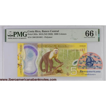 Costa Rica 2018 (ND 2020) P-282a PMG Gem UNC 66 EPQ 5000 Colones