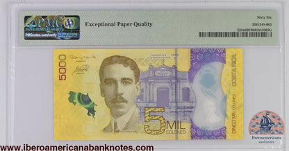 Costa Rica 2018 (ND 2020) P-282a PMG Gem UNC 66 EPQ 5000 Colones