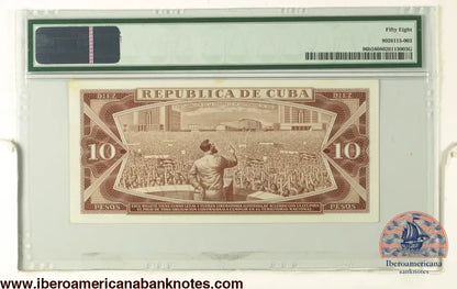 Cuba 1964 P-96b PMG Choice About UNC 58 10 Pesos