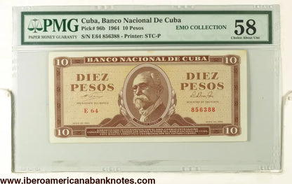 Cuba 1964 P-96b PMG Choice About UNC 58 10 Pesos