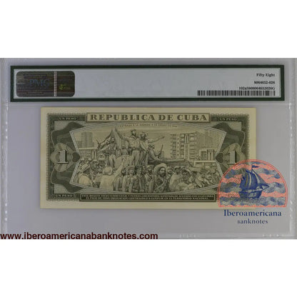 Cuba 1972 P-102a PMG Choice About UNC 58 1 Peso
