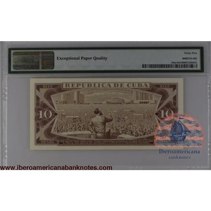 Cuba 1984 P-104c PMG Choice Extremely Fine 45 EPQ 10 Pesos
