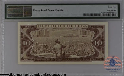 Cuba 1984 P-104c PMG Choice Extremely Fine 45 EPQ 10 Pesos
